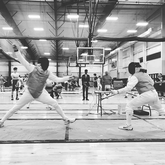 Fencers in a bout